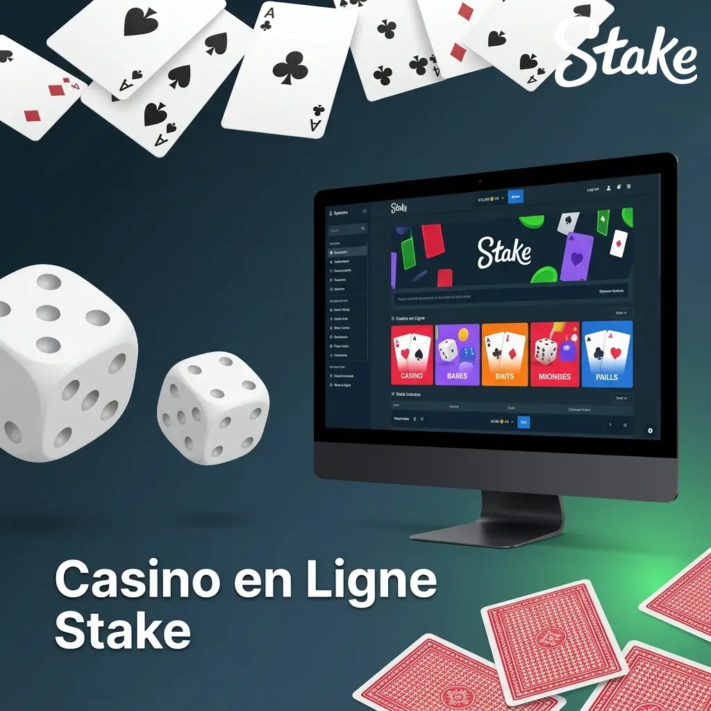 Interface du casino en ligne Stake avec plus de 3 000 jeux de table, machines à sous et casino en direct